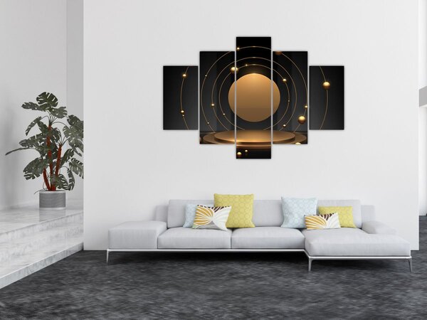Slika - Zlati krogi (150x105 cm)