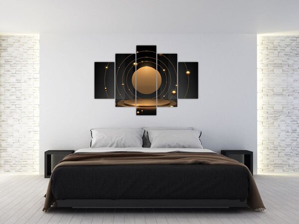 Slika - Zlati krogi (150x105 cm)