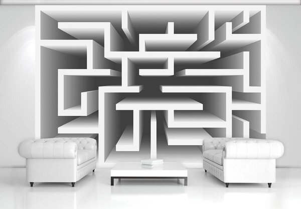 Foto tapeta - 3D labirint (152,5x104 cm)
