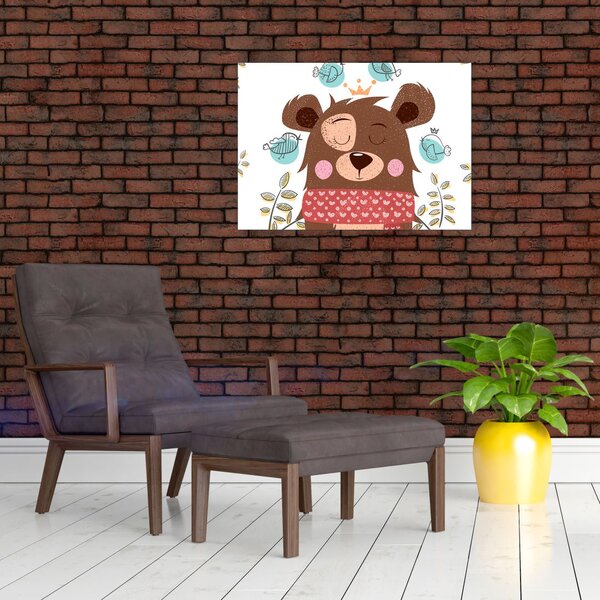 Slika - Medvedek s pticami (70x50 cm)