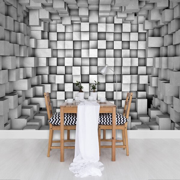 Foto tapeta - 3D kvadrati (152,5x104 cm)