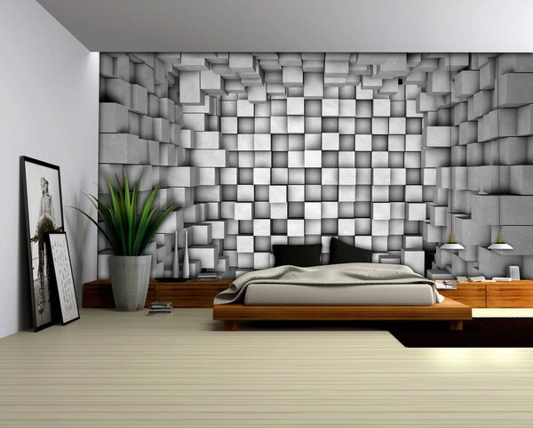 Foto tapeta - 3D kvadrati (152,5x104 cm)