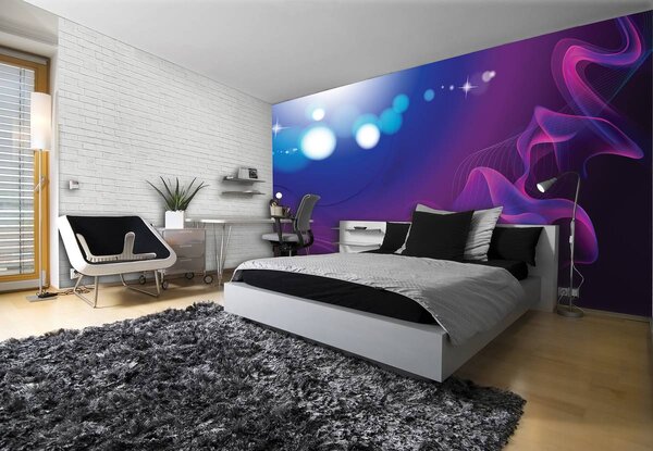 Foto tapeta - Ljubičasti apstraktni valovi (152,5x104 cm)