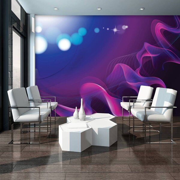 Foto tapeta - Ljubičasti apstraktni valovi (152,5x104 cm)