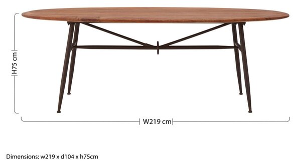 Blagovaonski stol od punog oraha 104x219 cm New Foundry – Premier Housewares