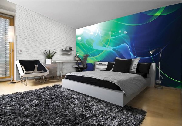 Foto tapeta - Celadon apstraktni valovi (152,5x104 cm)