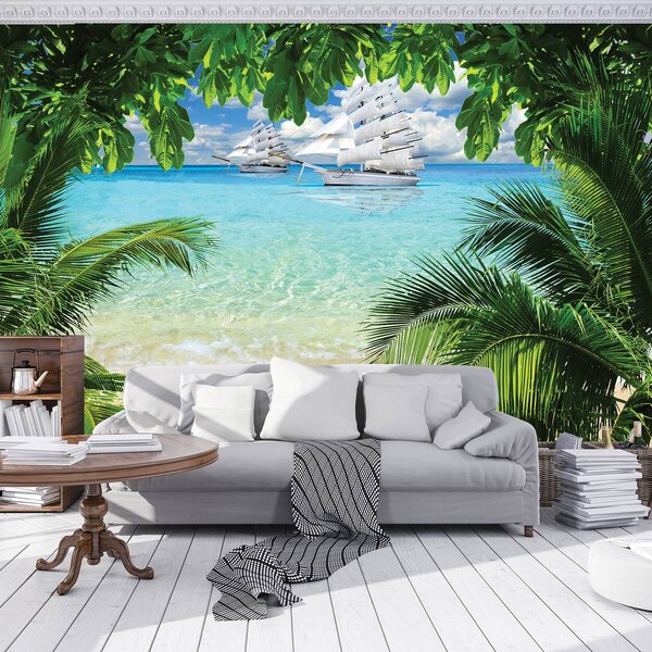 Foto tapeta - Brod na oceanu (152,5x104 cm)