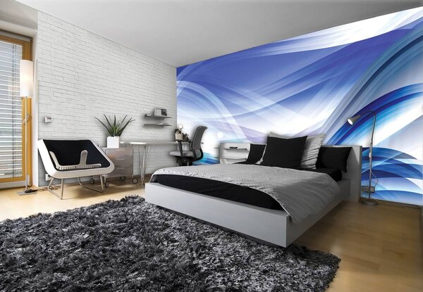 Foto tapeta - Plavi apstraktni valovi (152,5x104 cm)
