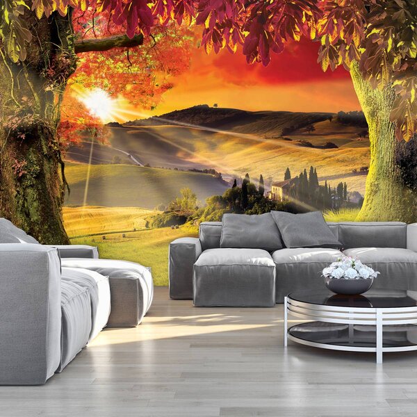 Foto tapeta - Toskana pri zalasku sunca (152,5x104 cm)