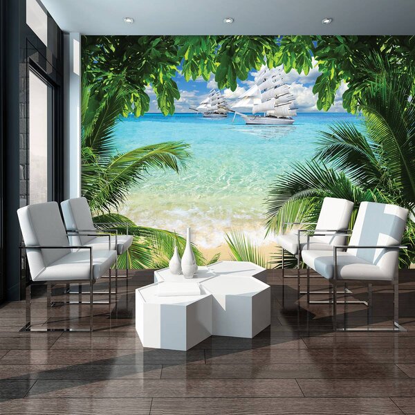 Foto tapeta - Brod na oceanu (152,5x104 cm)