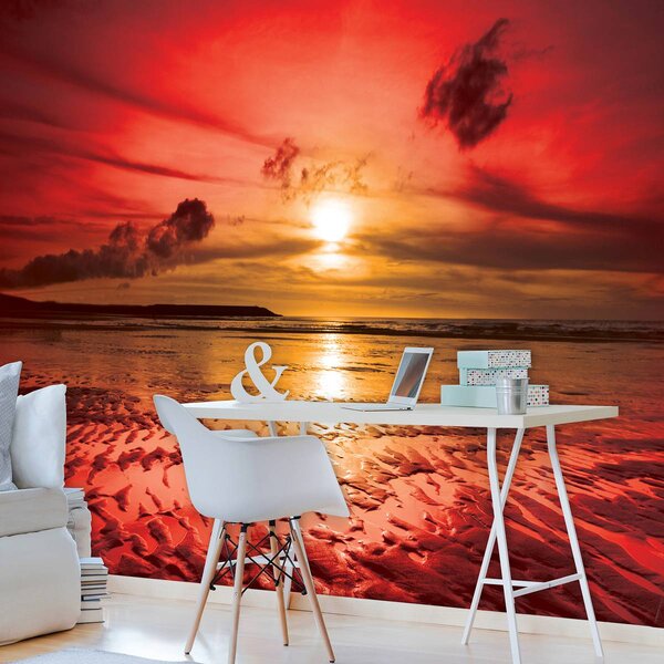 Foto tapeta - Crveni zalazak sunca (152,5x104 cm)