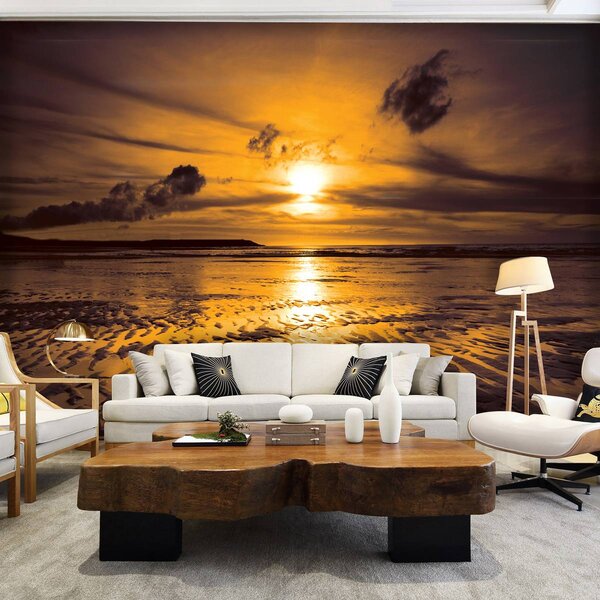 Foto tapeta - Plaža u zalazak sunca (152,5x104 cm)
