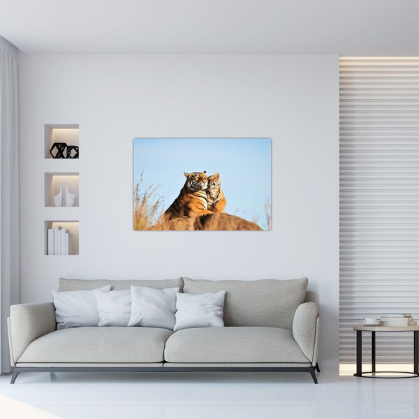 Slika - Tigrica in njen mladič (90x60 cm)