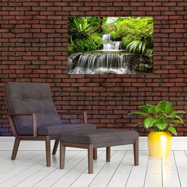 Slika - Slap v deževnem gozdu (90x60 cm)
