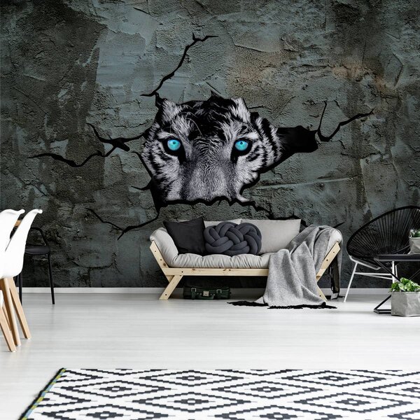 Foto tapeta - Tigar s plavim očima (152,5x104 cm)