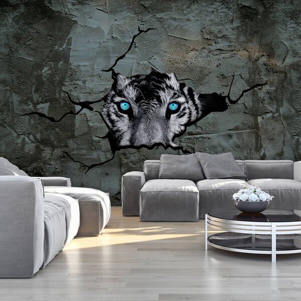 Foto tapeta - Tigar s plavim očima (152,5x104 cm)