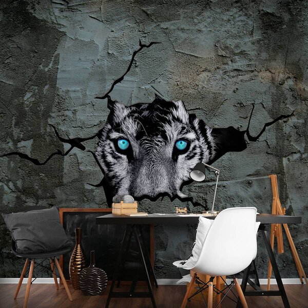 Foto tapeta - Tigar s plavim očima (152,5x104 cm)
