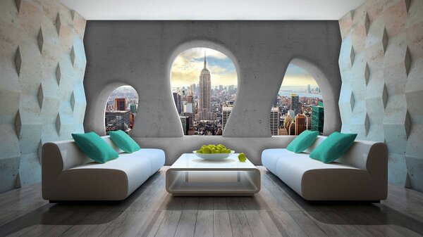 Foto tapeta - Pogled s prozora New York (152,5x104 cm)