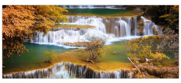 Slika - Slapovi Huay Mae Khamin, Tajska (120x50 cm)