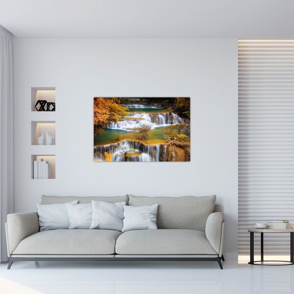Slika - Slapovi Huay Mae Khamin, Tajska (90x60 cm)