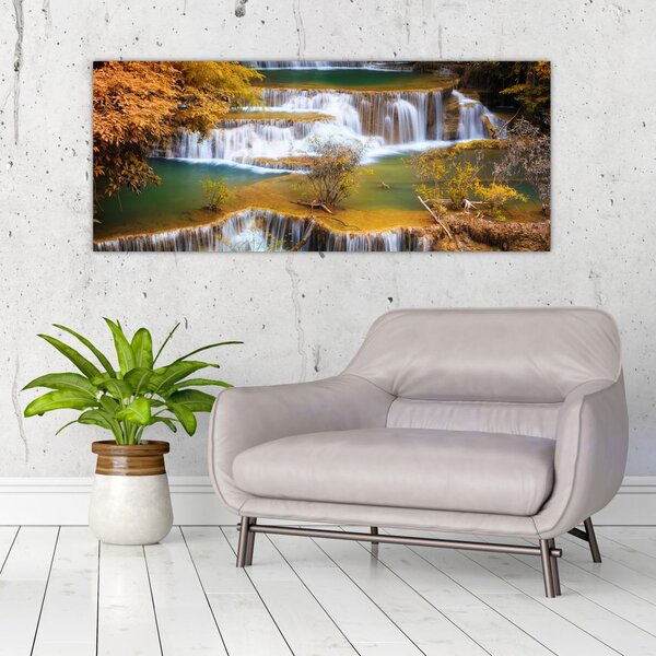 Slika - Slapovi Huay Mae Khamin, Tajska (120x50 cm)