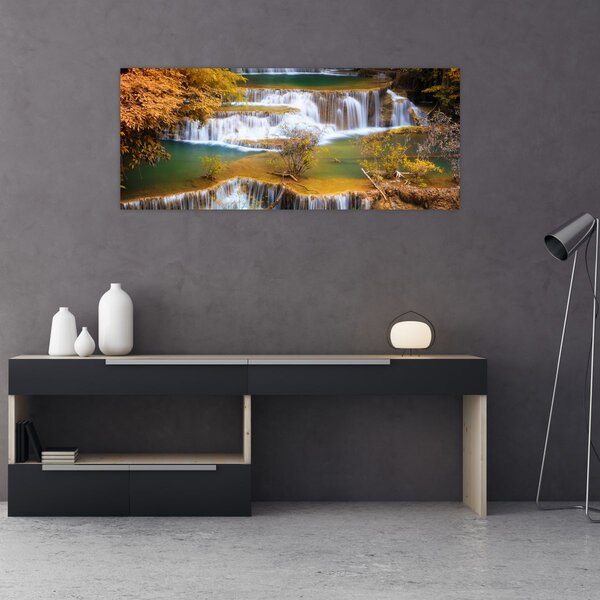 Slika - Slapovi Huay Mae Khamin, Tajska (120x50 cm)
