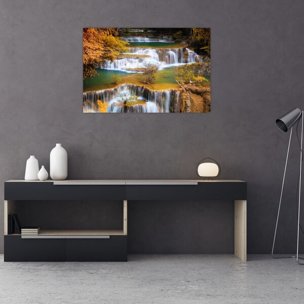 Slika - Slapovi Huay Mae Khamin, Tajska (90x60 cm)