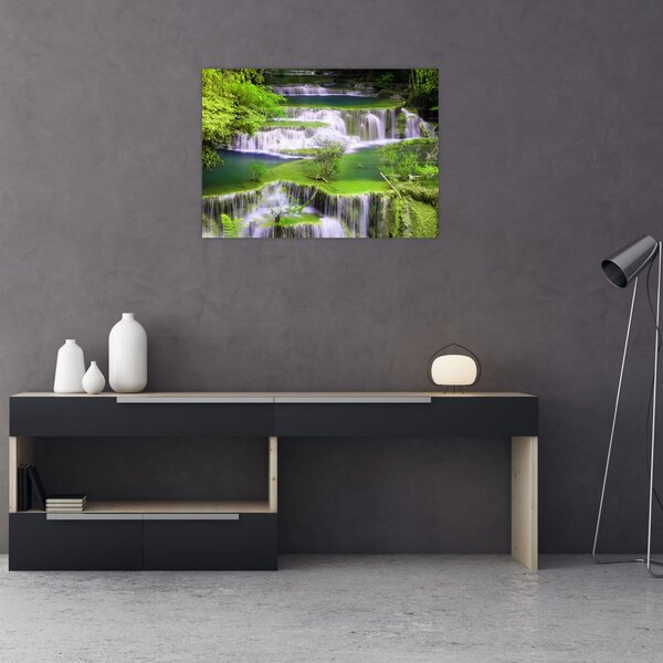 Slika - Slapovi Huay Mae Khamin, Kanchanaburi, Tajska (70x50 cm)