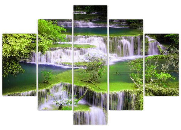 Slika - Slapovi Huay Mae Khamin, Kanchanaburi, Tajska (150x105 cm)