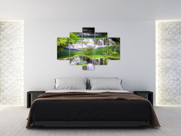 Slika - Slapovi Huay Mae Khamin, Kanchanaburi, Tajska (150x105 cm)