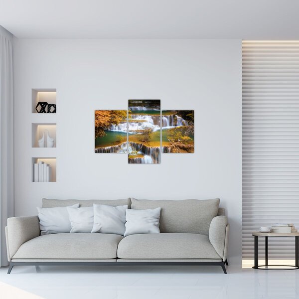 Slika - Slapovi Huay Mae Khamin, Tajska (90x60 cm)
