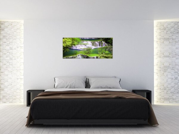 Slika - Slapovi Huay Mae Khamin, Kanchanaburi, Tajska (120x50 cm)