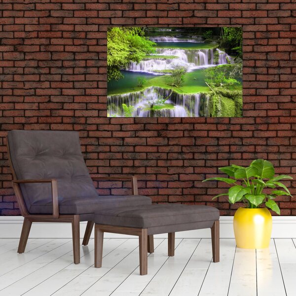 Slika - Slapovi Huay Mae Khamin, Kanchanaburi, Tajska (90x60 cm)