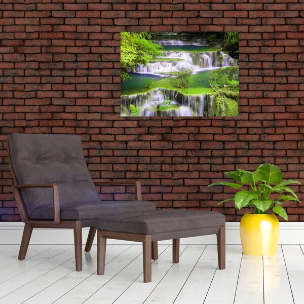 Slika - Slapovi Huay Mae Khamin, Kanchanaburi, Tajska (70x50 cm)