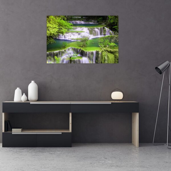 Slika - Slapovi Huay Mae Khamin, Kanchanaburi, Tajska (90x60 cm)