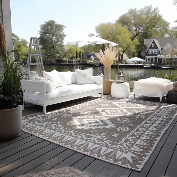 Smeđi/krem vanjski tepih 80x150 cm Gemini – Elle Decoration