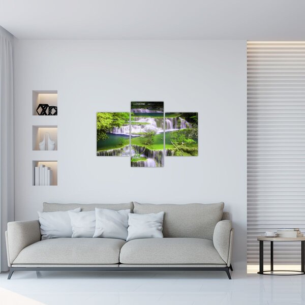 Slika - Slapovi Huay Mae Khamin, Kanchanaburi, Tajska (90x60 cm)