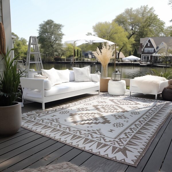 Smeđi/krem vanjski tepih 80x150 cm Gemini – Elle Decoration
