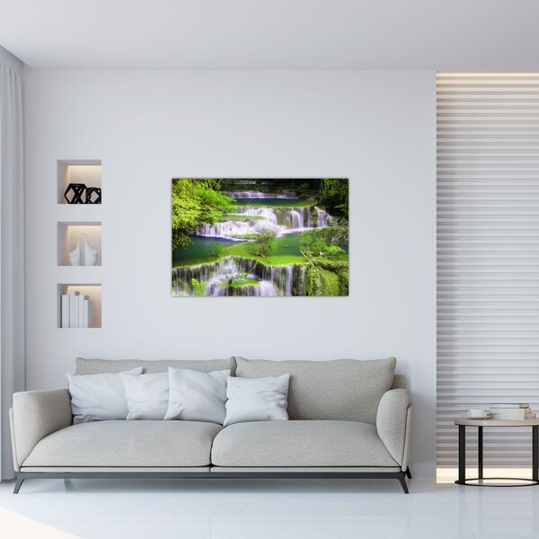 Slika - Slapovi Huay Mae Khamin, Kanchanaburi, Tajska (90x60 cm)
