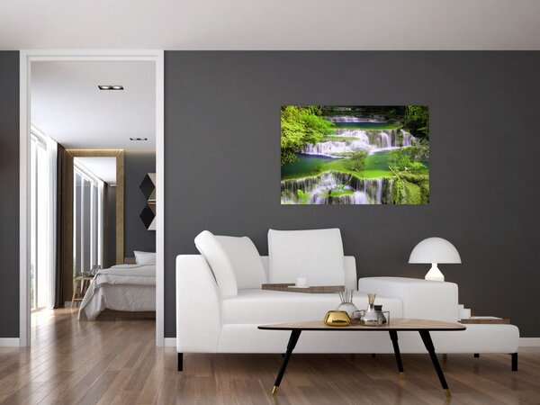 Slika - Slapovi Huay Mae Khamin, Kanchanaburi, Tajska (90x60 cm)