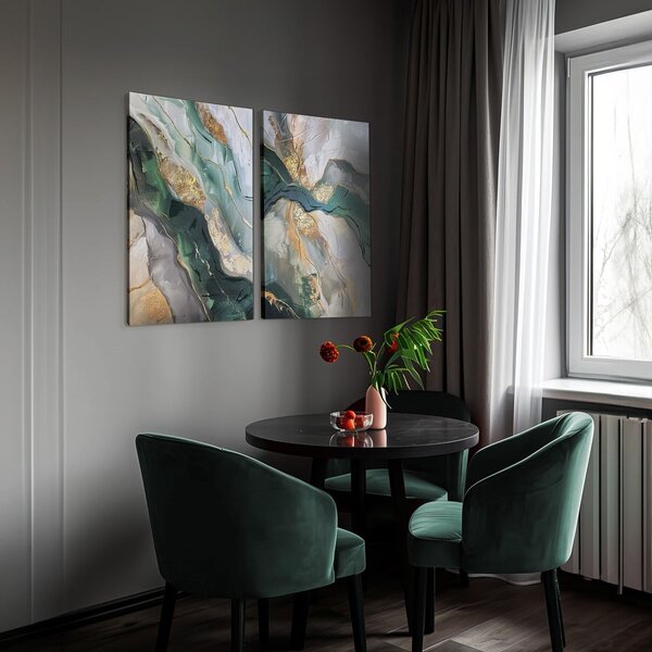 Slike s ručno oslikanim elementima u setu od 2 kom 50x70 cm Aventurin – Styler