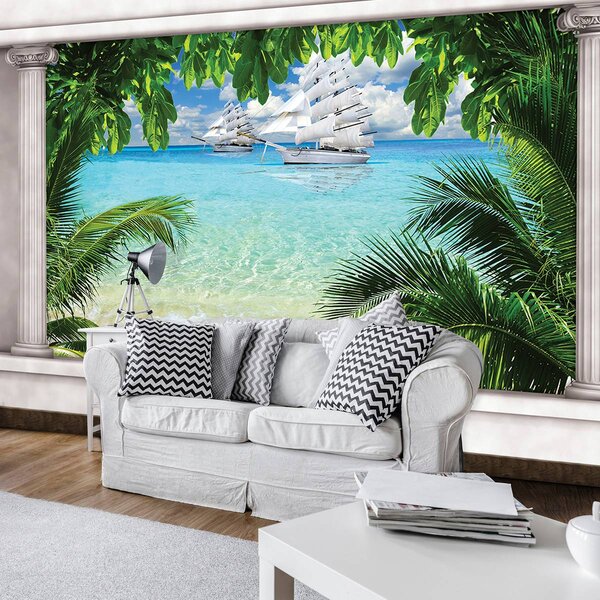 Foto tapeta - Brod na oceanu (152,5x104 cm)