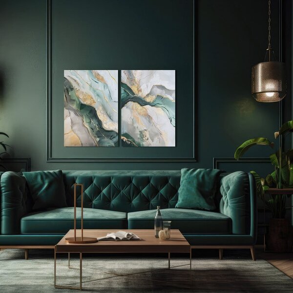 Slike s ručno oslikanim elementima u setu od 2 kom 50x70 cm Aventurin – Styler