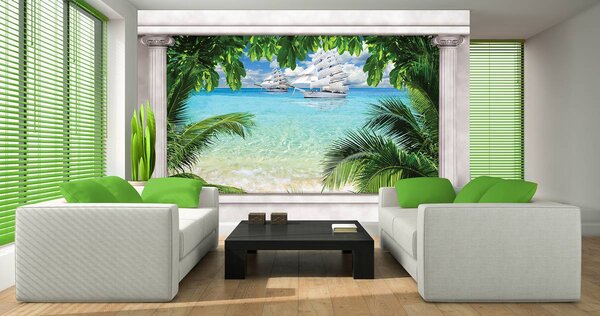 Foto tapeta - Brod na oceanu (152,5x104 cm)