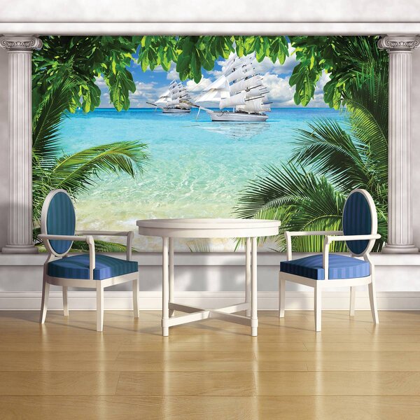 Foto tapeta - Brod na oceanu (152,5x104 cm)