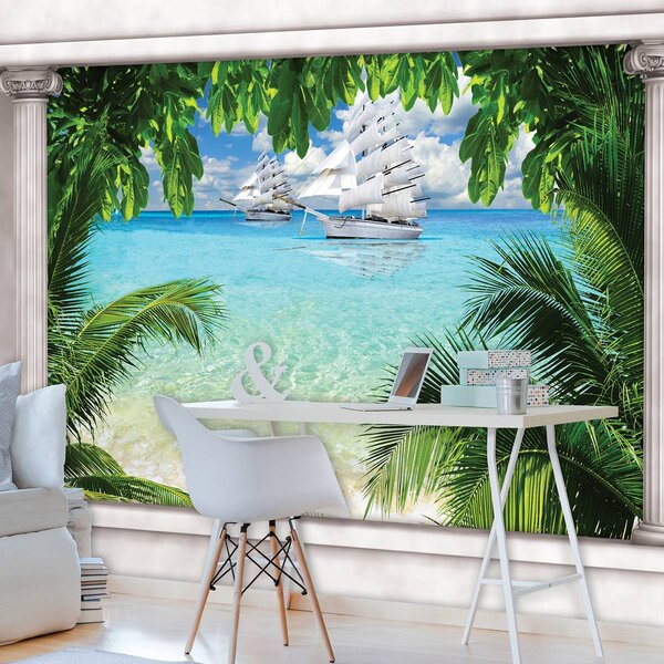 Foto tapeta - Brod na oceanu (152,5x104 cm)