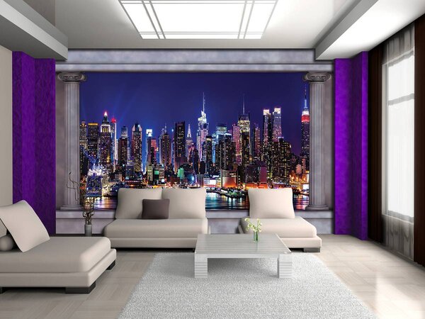 Foto tapeta - Noću u New Yorku (152,5x104 cm)