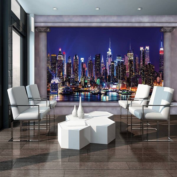 Foto tapeta - Noću u New Yorku (152,5x104 cm)