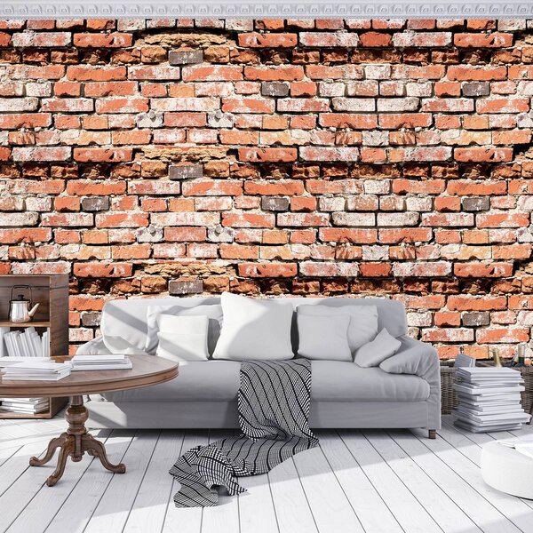 Foto tapeta - Crveni zid od opeke (152,5x104 cm)