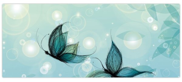 Slika - Modri ​​metulji (120x50 cm)